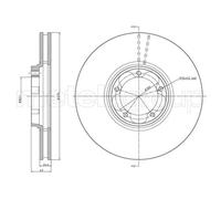 Metelli Bremsscheibe 23-0714 vorne belüftet 276 mm für Ford