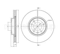 Metelli Bremsscheibe vorne 23-0794C belüftet 283 mm für Peugeot (4246.V4/4246.P7/4249.L3)
