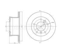 Metelli Bremsscheibe 23-0492 hinten voll 272 mm für Mercedes‑Benz, VW rechts/links