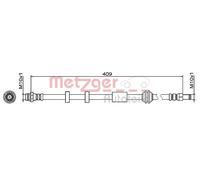 Bremsschlauch METZGER 4111468 für VOLVO, Vorderachse links, Vorderachse rechts