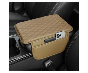 MEUZBFAQL Mittelarmlehne Auto Bezug, Für Toyota RAV 4 RAV4 2019-2024 Leder Armlehnenbezug Mittelkonsole Schutz Erhöhung Seitentaschen Wasserdicht Komfortabel,A