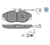 MEYLE 025 236 0219/PD Bremsbelagsatz, Scheibenbremse für CITROËN FIAT PEUGEOT