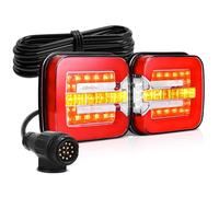 MICTUNING 12V Anhänger Rücklicht Set 7,5M Kabel, Anhänger Beleuchtung mit 13 polig Stecker, 4 Fonktionen mit E Prüfzeichen Heckleuchten