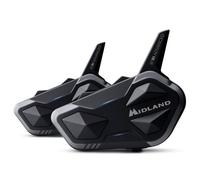 Midland BTR1 Advanced Twin C1529.01, Bluetooth-Kommunikationssystem für Motorradfahrer, IPX6 -Wasserdichtes Helm-Headset, Geräuschunterdrückung, 4 Personen, 23h Akku, 1,2 km