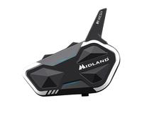 Midland - R1 Mesh Motorrad Gegensprechanlage Bluetooth + Mesh, Wasserdicht IPX6 Helm Bluetooth Headset, 500m, 23H Akku, RCF Audio, Stereo Hintergrund, TFT/FM Radio kompatibel, Konferenz bis zu 6