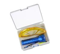 Mikinona Automotive Fluorescent Leak Detection Torch Leuchtmittel Fluoreszierendes Prüfmittel Batterien und Brille für Pkw Klimaanlagen und Lecksuche Verschiedenen Systemen