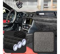 Mikrofaserstoff Folie Selbstklebend Design Variante - Wildleder Optik Stretch Stoff - Car Wrapping Folie (Velours Design Schwarz, Muster ca. 10 x 10cm)