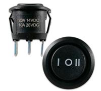 Mini Wippschalter 3 Positionen ON-OFF-ON 12V 24V SPDT 20A 10A Schwarz Umschalter
