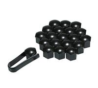 MINIKS 20 Stück 17mm 19mm Radschraubenkappen Auto Radmutterkappen für Abarth 595 695 595C 124 Spider Grande Punto, Radschrauben Kappen Auto Sechskant Radmuttern Abdeckung,A-17MM/BLACK