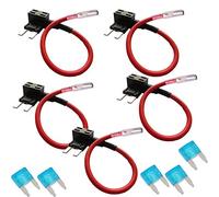 Mintice™ 5 X 12V LKW Mini Flachsicherungsadapter Sicherungshalter für Spannungsabgriff KFZ Flachsicherungen Autosicherungs