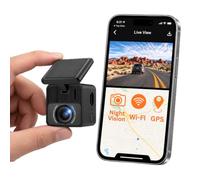 MiVue J20 Mini Kompakt WiFi Dashcam, 3 Jahre Garantie, Auto Flip 180° zur Installation vorne/innen/hinten, Superkondensator, MiVue Pro App, Full HD, Weitwinkel, OTA-Update, USB-C