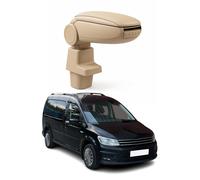 OMAC Armlehne für VW Caddy 2003-2020 / VW Touran 2003-2015 - Snap-On - ABS + Kunstleder - Keine Bohrung oder Installation - Einfache Montage Beige