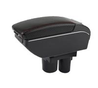 Mittelarmlehne Armlehnenbox Für Citroen C2 Für C3 Auto Stauraum Armlehnenverstärkung Erhöhung Der Innenausstattung Nachrüstteil(A-Black red line)