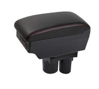 Mittelarmlehne Armlehnenbox Für Citroen C2 Für C3 Auto Stauraum Armlehnenverstärkung Erhöhung Der Innenausstattung Nachrüstteil(D-Black red line)