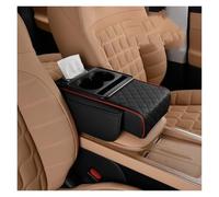 Mittelarmlehne Auto Rest Verlängerung Kissen Multifunktionale 7,5 CM Verdicken Center Console Box Auto Mittelkonsole Armlehne Box(Black red)