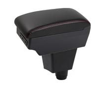 Mittelarmlehne Für Fiat Für Panda II 2 Auto Armlehne Ablagefach Armlehnenverstärkung Erhöhung Der Innenausstattung Nachrüstteil(D-Black red line)