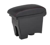 Mittelarmlehne Für VW POLO Mk5 6R 2012-2018 Auto Armlehne Box Lagerung Box Auto Mittelkonsole Armlehne Box(A Black red leather)