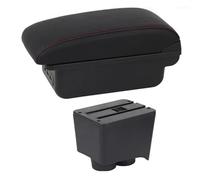 Mittelarmlehnenbox Mit Staufach Für Die Mittelkonsole, Innenausstattung Für VW Für Polo 9N 3 Mk4 2002 2003 2004-2010 Armlehnenzubehör(C1 Red Line)