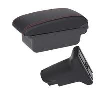 Mittelkonsole Armlehne Box Für Fiat Für CRONOS Armlehnenbox Auto Stauraum Spezielle Erhöhung Innenraumdetails Nachrüstzubehör(C1 Black red No USB)