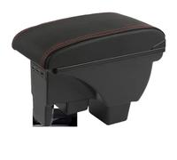 Mittelkonsole Für VW Für POLO 2020 2021 2022 2023 2024 Armlehnenbox Auto Armlehne Aufbewahrungsbox Nachrüstteile Autozubehör Armlehne Aufbewahrungsbox(B1 Black red Corium)