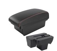 Mittelkonsole Für VW Für Polo 2020 2021 2022 2023 2024 Armlehnenbox Autoarmlehne Spezielle Nachrüst-Aufbewahrungsbox Nachrüstteile Autozubehör Armlehnenbox(A1 Black red NO USB)