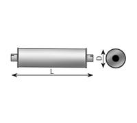 Mittelschalldämpfer DINEX 50401 181mm für MERCEDES UNIMOG
