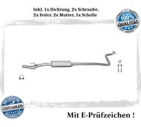 Mittelschalldämpfer für Toyota Yaris 1.0 48/50KW Auspuff Mitteltopf Schelle