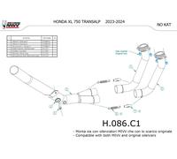 MIVV Katalysator-Ersatzrohr für Honda XL 750 TRANSALP 2023 > 2024