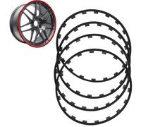 Mixtric Robuster Felgenschutz, 16-21 Zoll Felgenschutz aus Leichtmetall, 4 Teiliger Reifenschutz, SchüTzt Reifen Vor Kratzern, Einfache Montage, Passend für Meisten Fahrzeuge,Schwarz,19 Inch