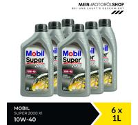 Mobil Super 2000 X1 10W-40 MB 229.1 VW 505 00 501 01 API SN 6x1 Liter = 6 Liter