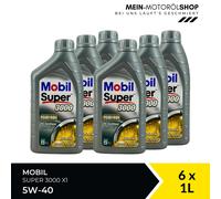 Mobil Super 3000 X1 5W-40 VW 505/502 Renault MB 229.3 Fiat 6x1 Liter = 6 Liter