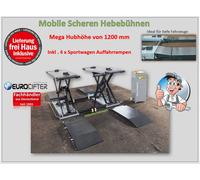 Mobile Scheren Hebebühne 1,20m 3500Kg inkl.Öl und 4x Auffahrrampen.