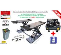 Mobile Scheren Hebebühne 1m Profi-Line 3500Kg inkl.ÖL + 100 L Kompressor