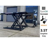 Mobile Scherenhebebühne Kurzhub Bühne Hebebühne 3.5 t - Hubhöhe 128 cm - Grau
