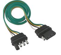 Mockito Anhänger-Kabelverlängerung, 4-fach, flach, Anhänger-Endverbinder mit Stecker und Buchse, 18 AWG, 66 cm, Anhängerkupplung, 4-polig, Anhänger-Kabelbaum-Verlängerung, 1 Stück