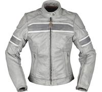 Modeka Iona Damen Motorrad Lederjacke, grau, Größe 36