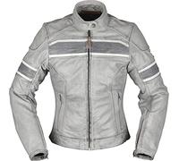 Modeka Iona Damen Motorrad Lederjacke, hellgrau, 38