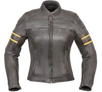 Modeka Iona Damen Motorrad Lederjacke, schwarz-gelb, Größe 40