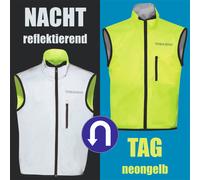 Modeka Motorrad Warnweste Double Eye am Tag neongelb WENDEN Nacht reflektierend