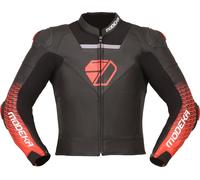 Modeka Yron Motorrad Lederjacke, schwarz/rot, Größe 54