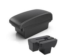 Modifiziert Mittelarmlehnen-Umbau Für VW Für Polo 2020-2024 Zweilagiges Staufach Mittelkonsole Schwarz(A white line)