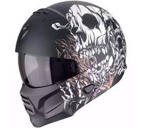 Modularer Motorradhelm Scorpion EXO-COMBAT II GENESIS mattschwarz-weiß-gold XS