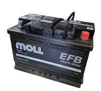 MOLL start-stop EFB 82074 Autobatterie 74Ah 82070 Starter Batterie PKW KFZ Stopp