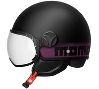 Helm Momo Design Fgtr Klassisch Streifen 2024 e2206 Schwarz Glossy Black/Pink L