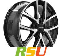 Monaco CL2 schwarz glanz poliert 7x17" ET37 LK5 100 ML 57.1 Alufelgen 17 Zoll