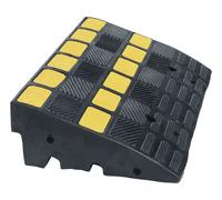 Bordsteinrampe aus Hartgummi schwarz/gelb reflektierend H 150 mm