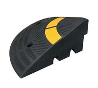 MORION Bordstein-Rampe Gummi, Abschlusselement, 360x360x150mm, schwarz, gelb reflektierend, bis 40 t