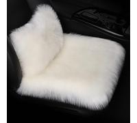 Morkite Lammfell Sitzkissen Lendenkissen,Autositzbezug Lendenkissen, Auto Kunstfell Sitzauflage, Langes Winter Warme Sitzkissenbezug, Universell für Autositz, Bürostuhl und meisten Stühle