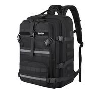 MOSISO Motorrad Rucksack Grosse Kapazität, Helmrucksack Anti-Diebstahl, Reflektierend, Helm Rucksack Laptopfach Mit USB-Ladeanschluss, Motorrad Rucksäcke Für Wandern Reisen Outdoor Arbei, Schwarz