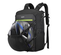 MOSISO Motorrad Rucksack, Motorradhelm Tasche Große, Ausbaufähig Helmrucksack, Helmtasche, Helm Rucksack, Motorcycle Backpack Mit Rückseite Vollständig Öffnen Laptop Fach Verborgenes Netz, Schwarz